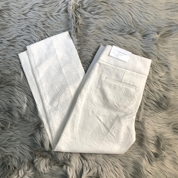 NWT Loft Cropped Palm Leaf Texture Pants - Picture 3 of 5